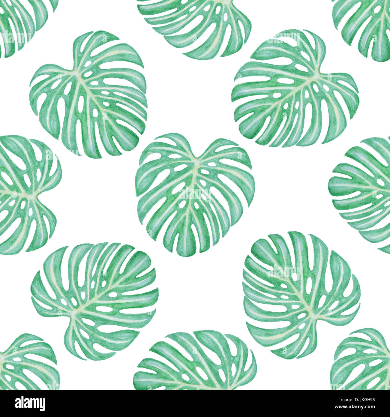 Watercolor tropical leaf pattern hi-res stock photography and images ...