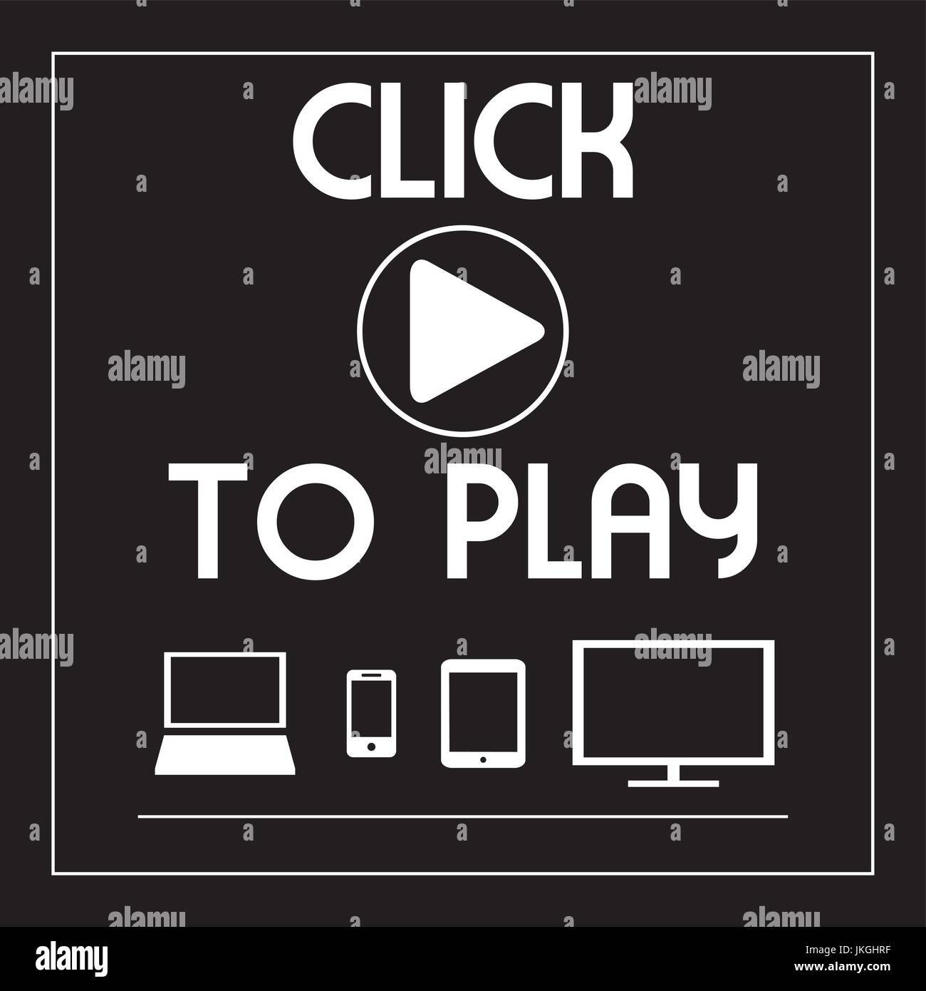play on all mobile devices on black- laptop, smart phone, tablet, TV ...