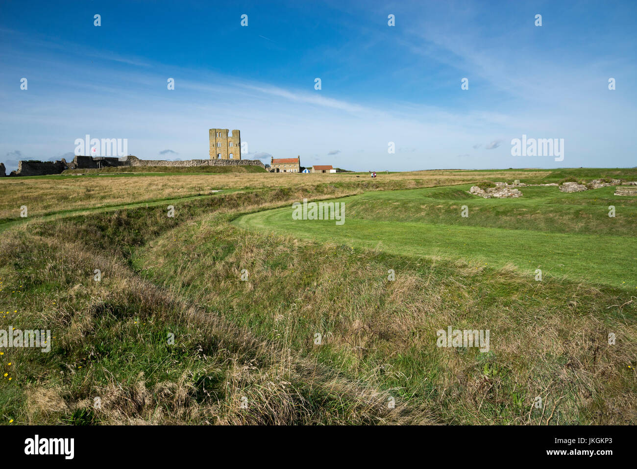 Outer Bailey, Scarborough castle, North Yorkshire, England Stock Photo ...