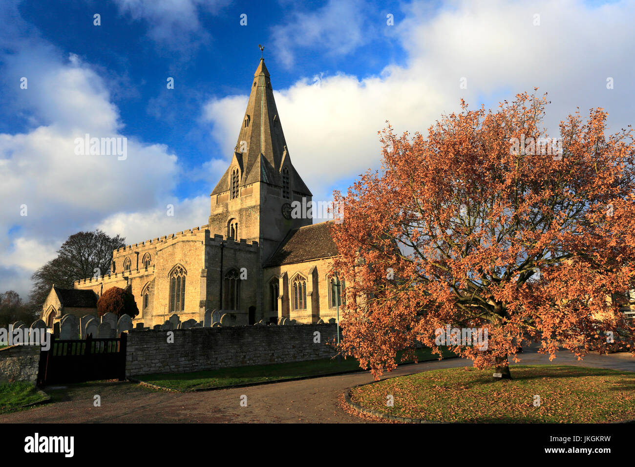 All Saints and St James Parish Church, Kings Cliffe village, Northamptonshire, England; UK Stock Photo