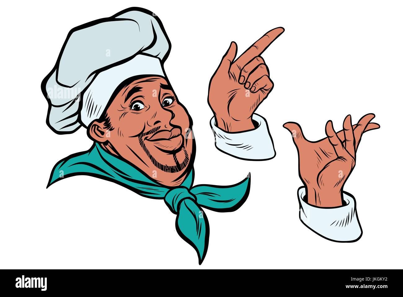 set African cook and hand gestures Stock Vector