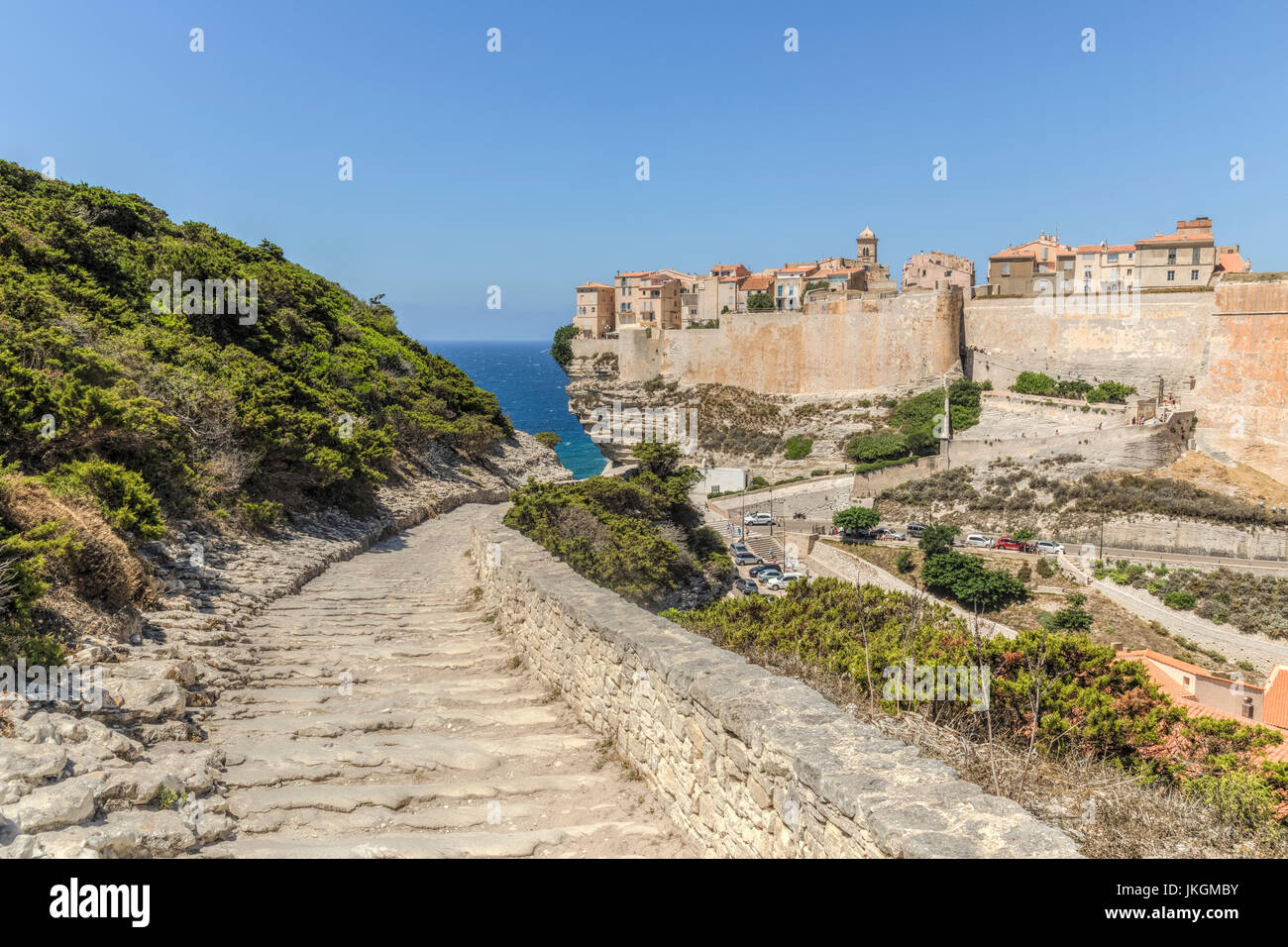 Ville Haute, Bonifacio, Corsica, France Stock Photo