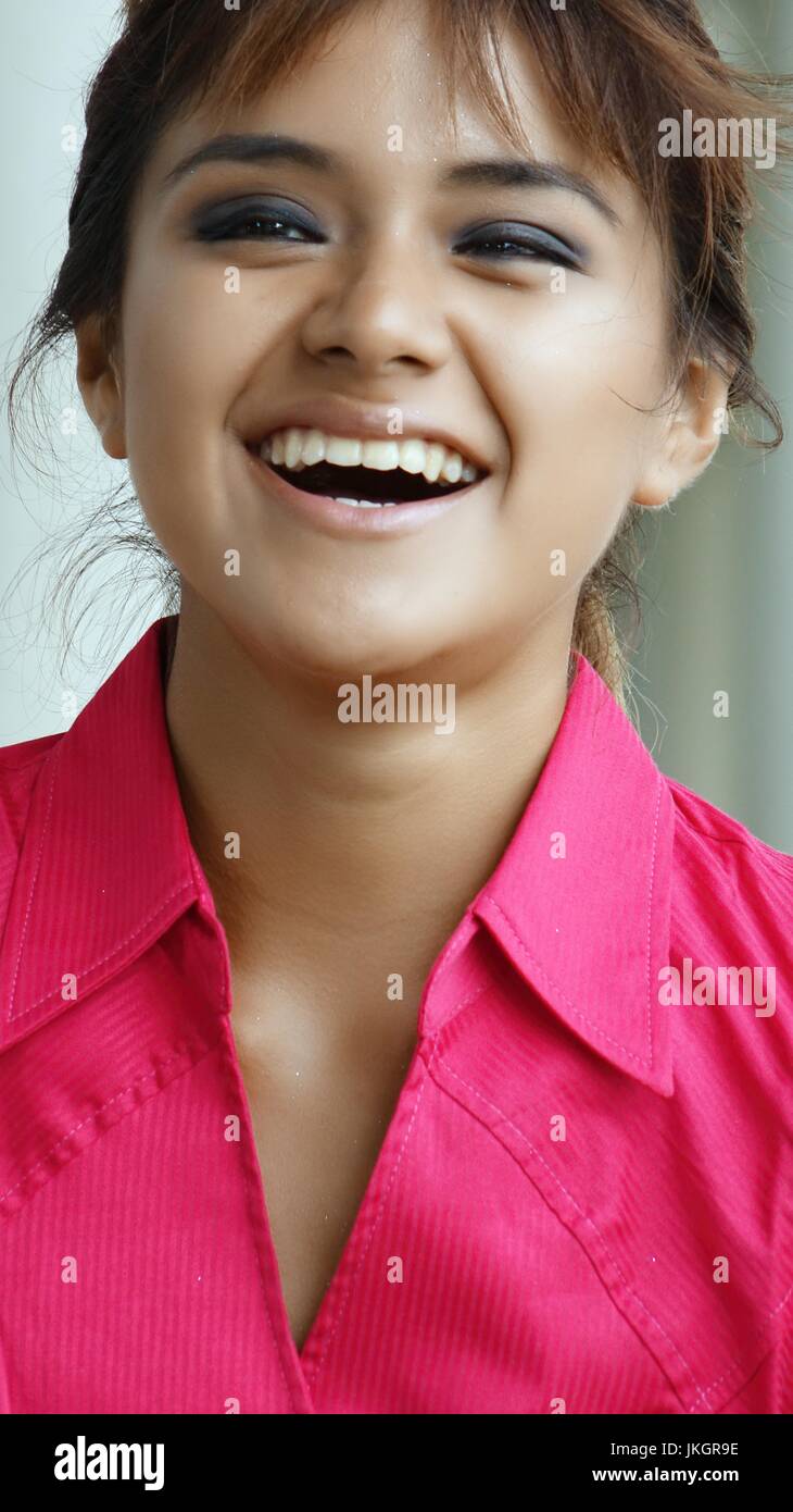 A Female Laughing Stock Photo Alamy