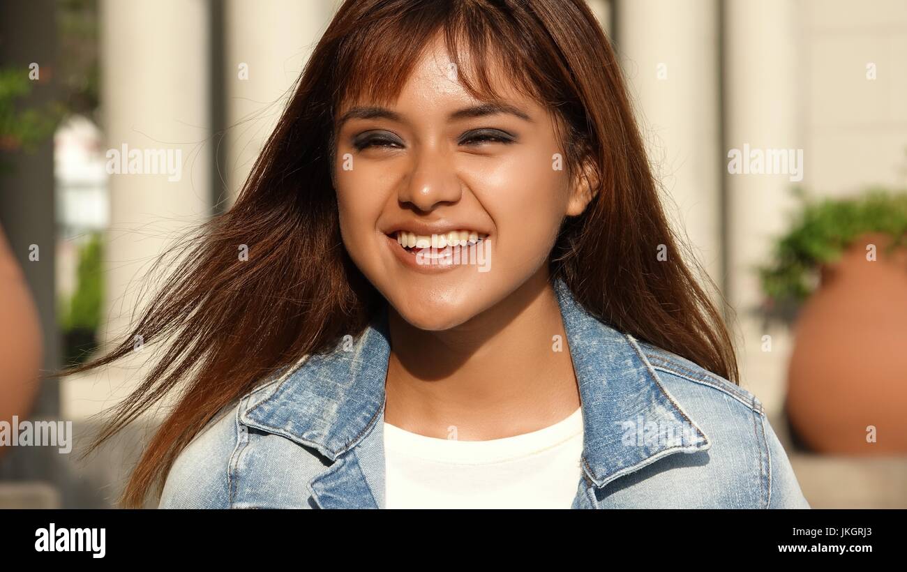 Teenage Female Having Fun Stock Photo
