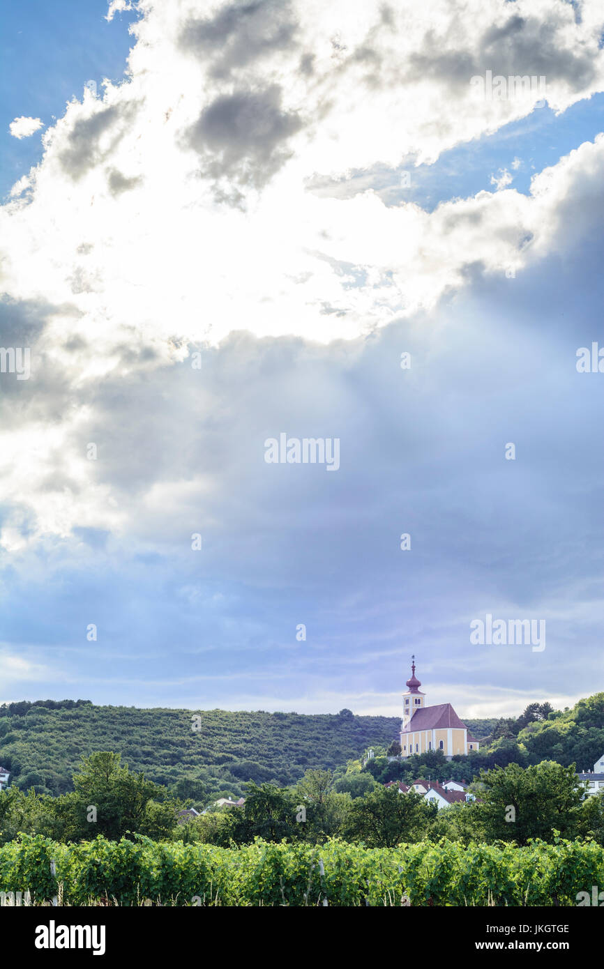 church, vineyard, mountain Leithagebirge, Donnerskirchen, Neusiedler See (Lake Neusiedl), Burgenland, Austria Stock Photo