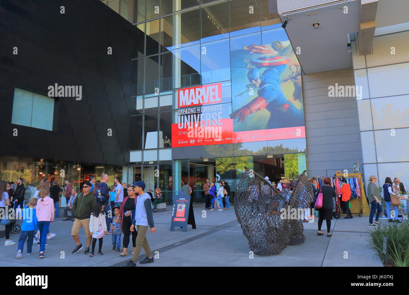 People visit GOMA museum in Brisbane Australia. GOMA Queensland Government of Modern Art is the largest gallery of modern and contemporary art in Aust Stock Photo