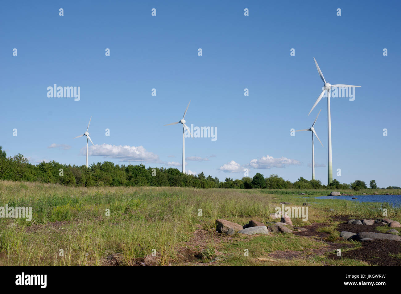 Virtsu Wind farm. Estonia 14th July 2017 Stock Photo