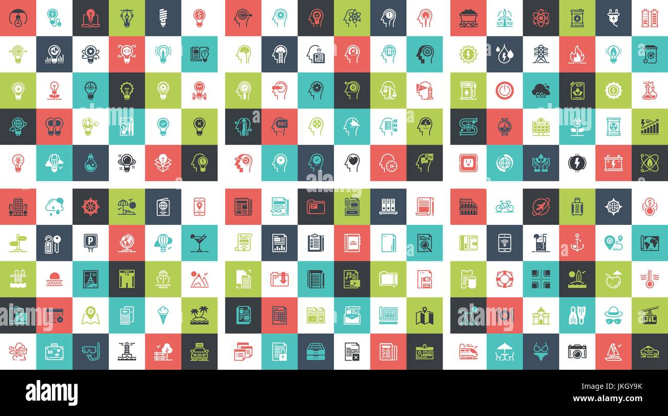 Flat Line Web Icons Stock Vector Image & Art - Alamy
