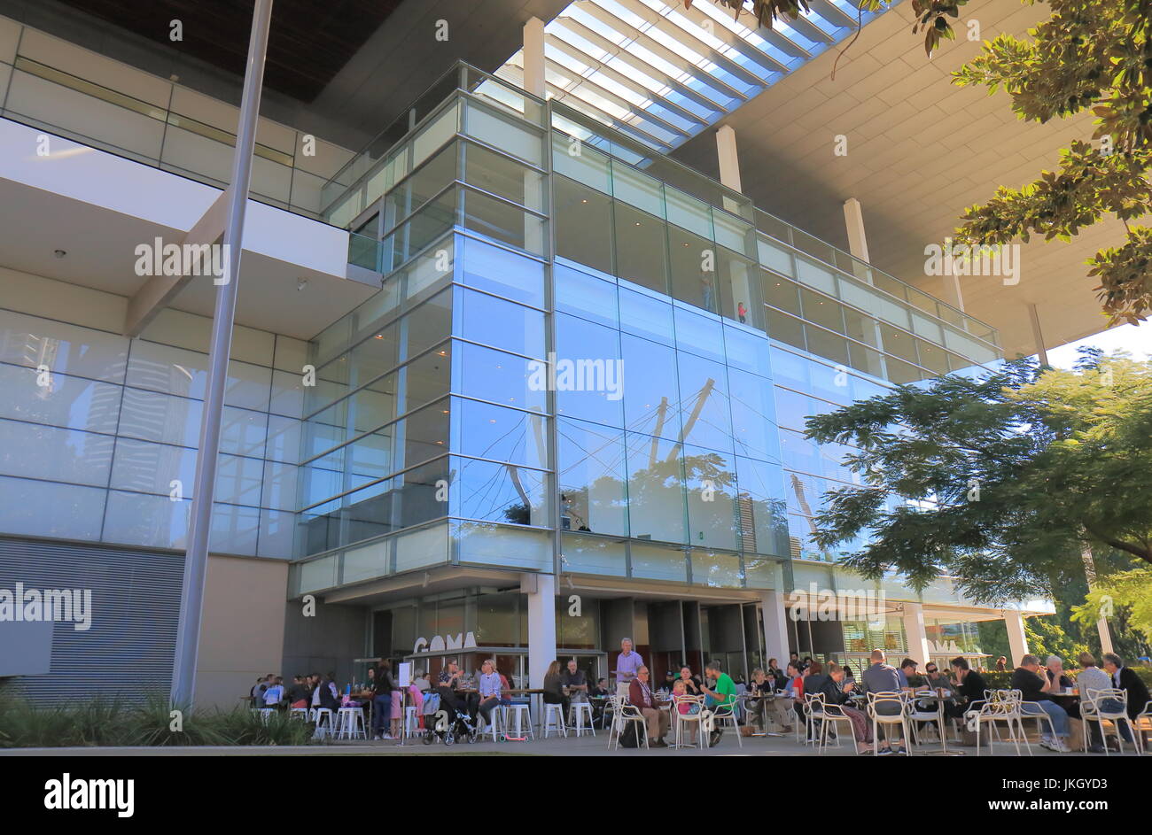 People visit GOMA museum in Brisbane Australia. GOMA Queensland Government of Modern Art is the largest gallery of modern and contemporary art in Aust Stock Photo