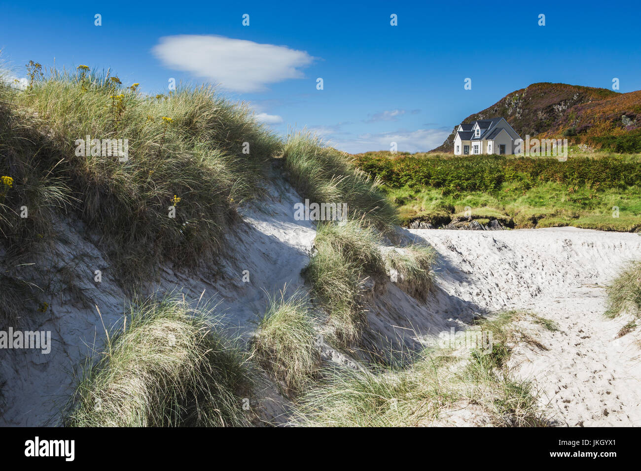 The famous white sands of Morar in West Highlands of Scotland Stock Photo