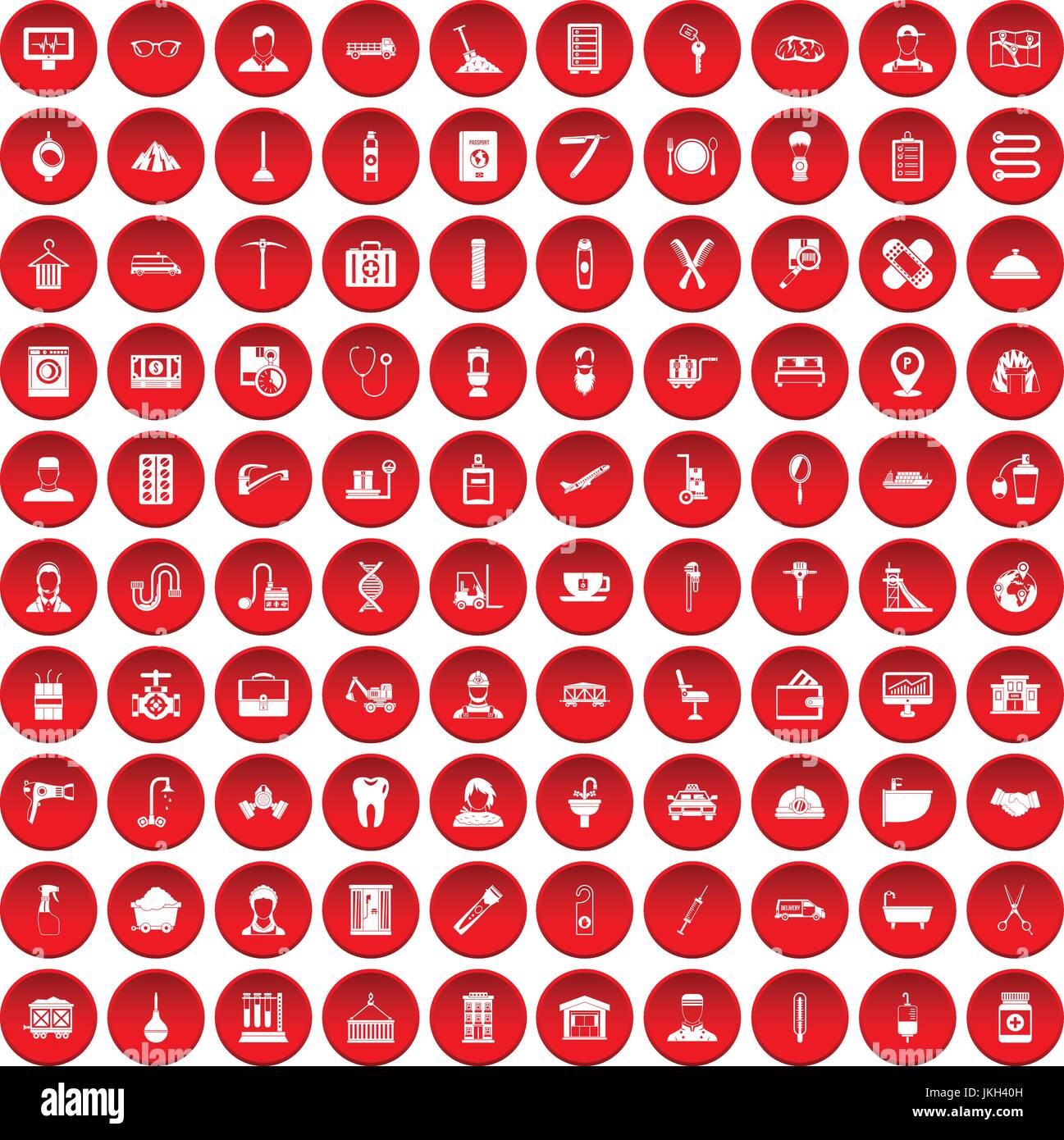 100 craft icons set red Stock Vector Image & Art - Alamy