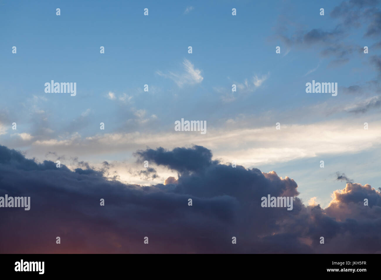 Clouds in blue sky after sunset Stock Photo