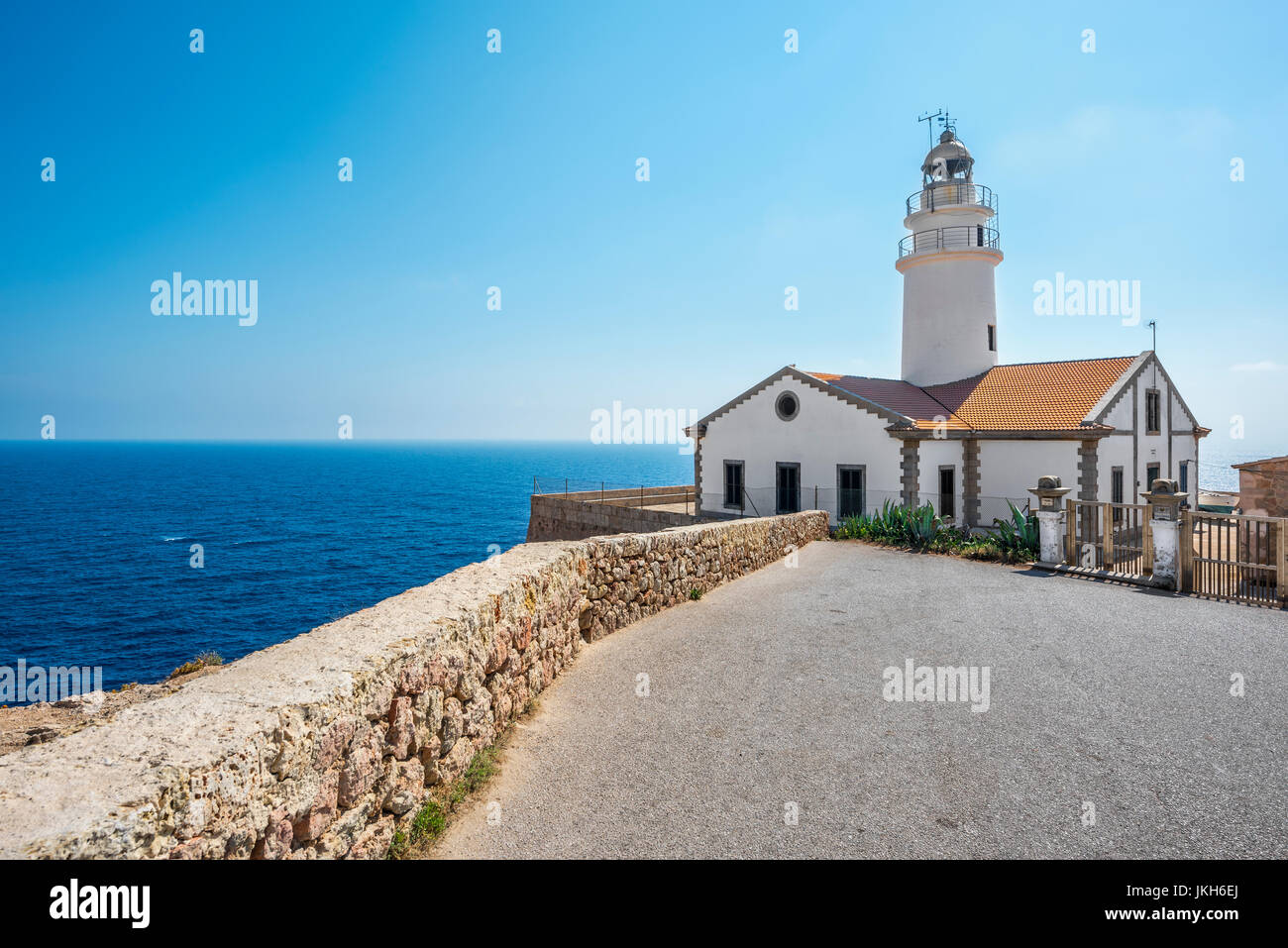 Capdepera Lighthouse in Cala Ratjada, Majorca, Balearic Islands, Spain, Europe Stock Photo