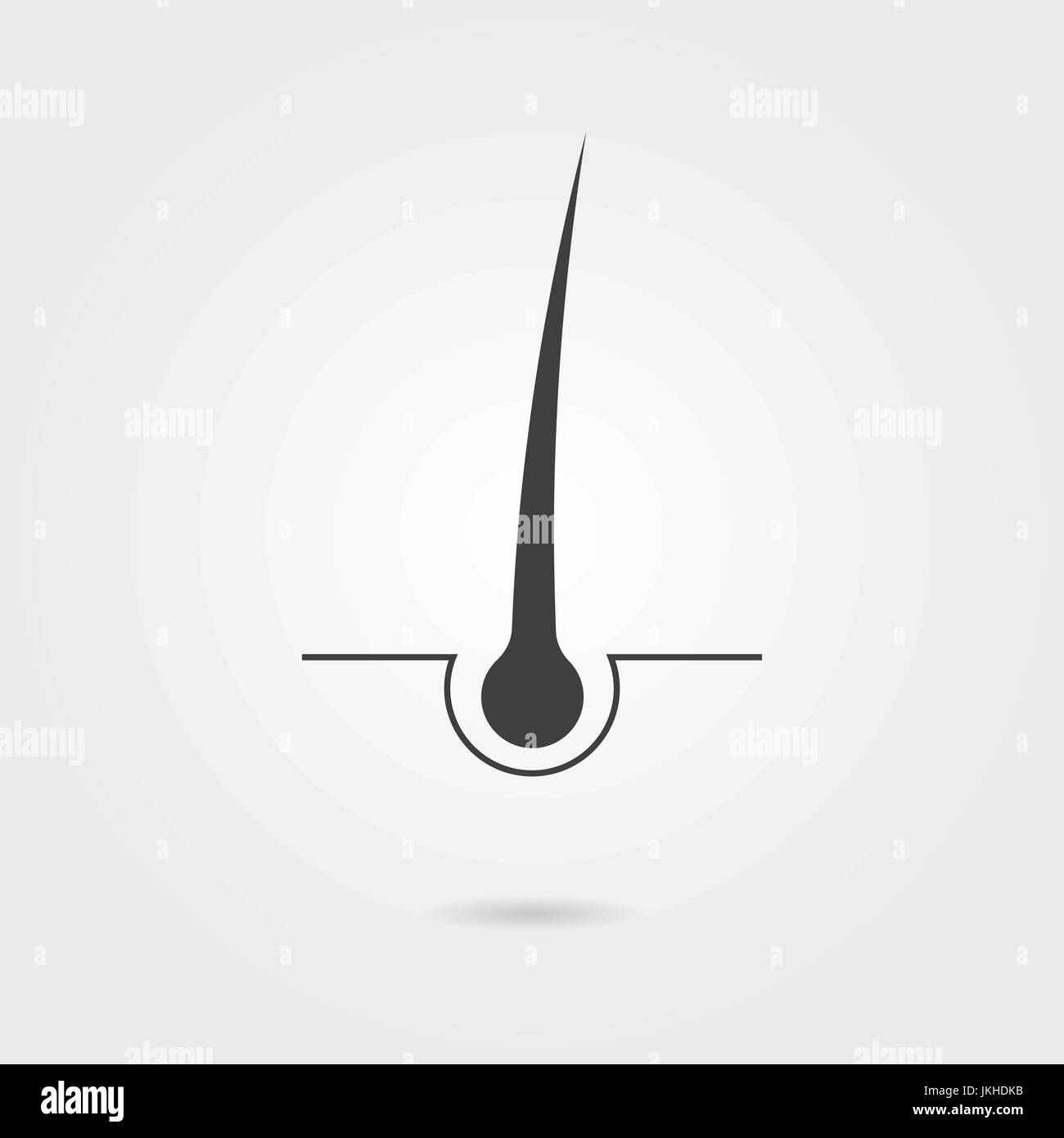 black hair follicle icon with shadow Stock Vector