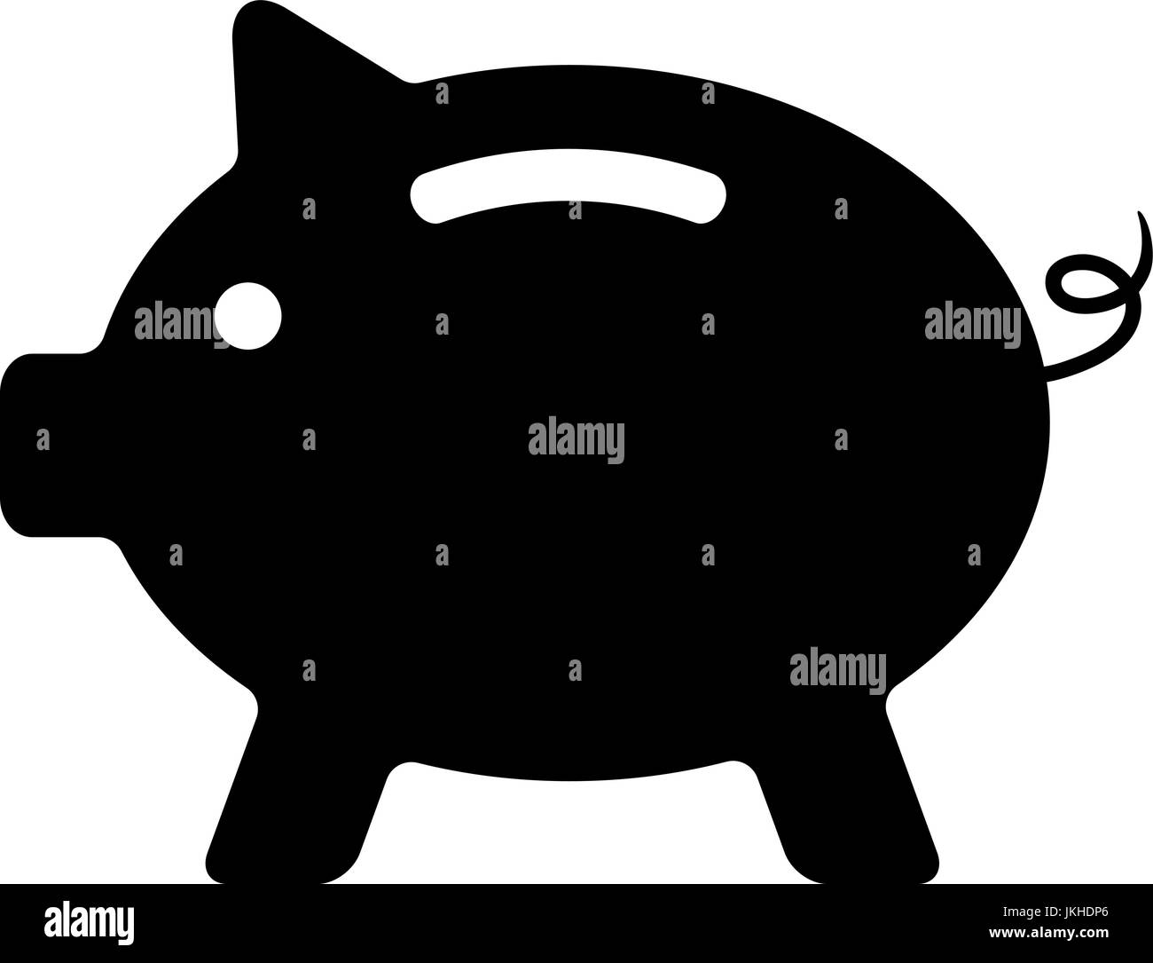 black piggy bank isolated on white background Stock Vector
