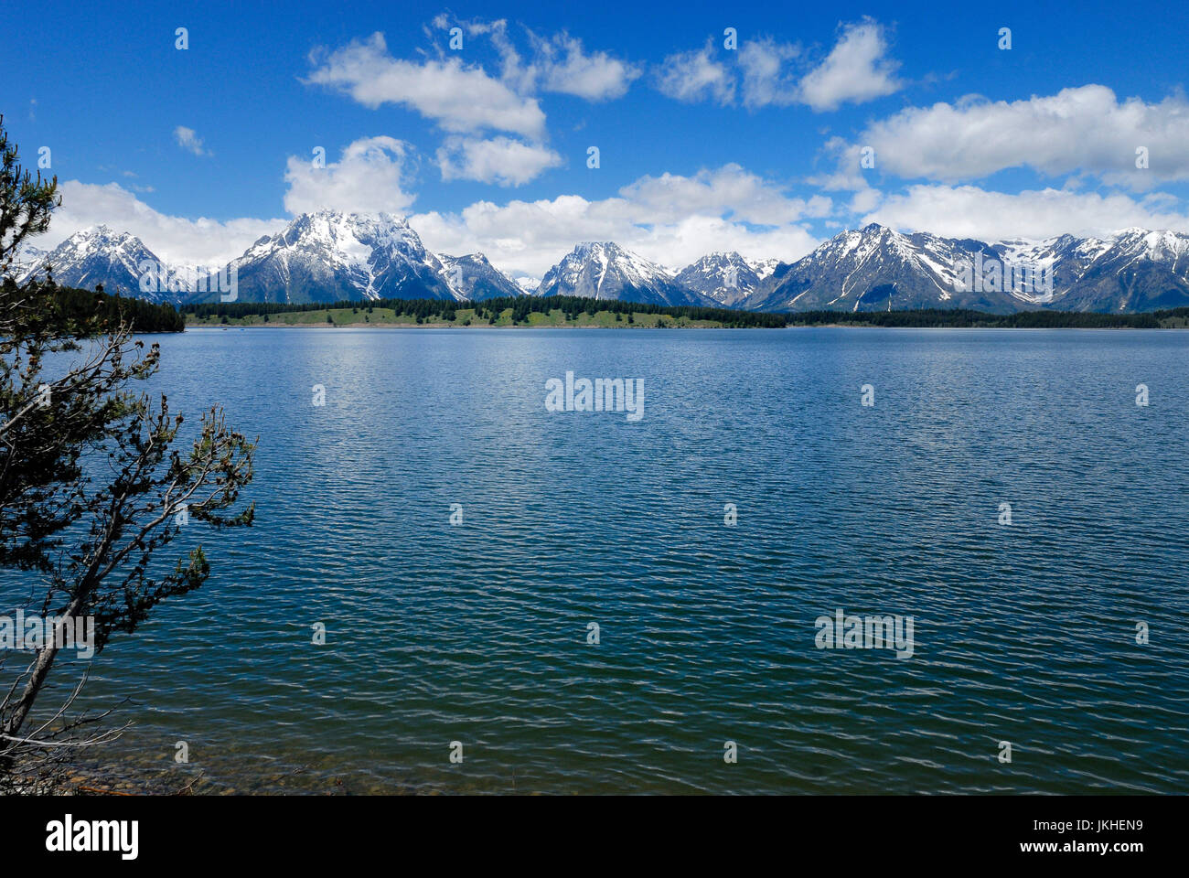 Jackson Lake, Grand,Tetons and Yellowstone National Park Stock Photo