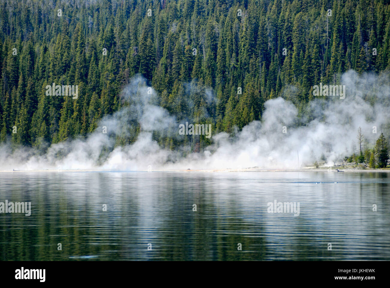 West Thumb geyser basin,Yellowstone Lake, Yellowstone National Park Stock Photo