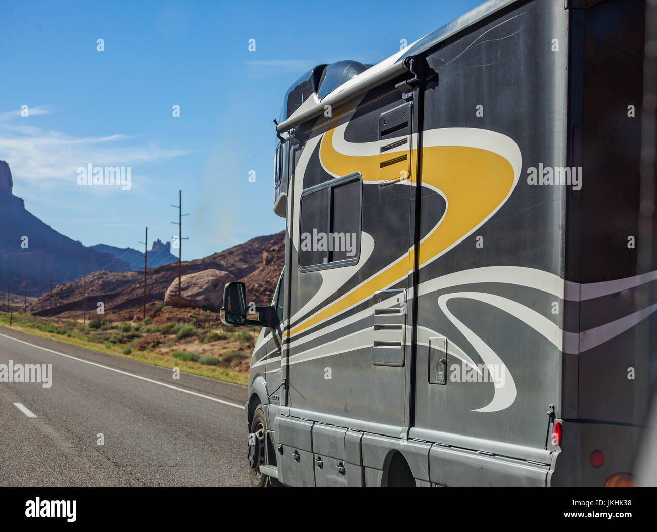 An RV Spotted in Moab Utah Stock Photo Alamy