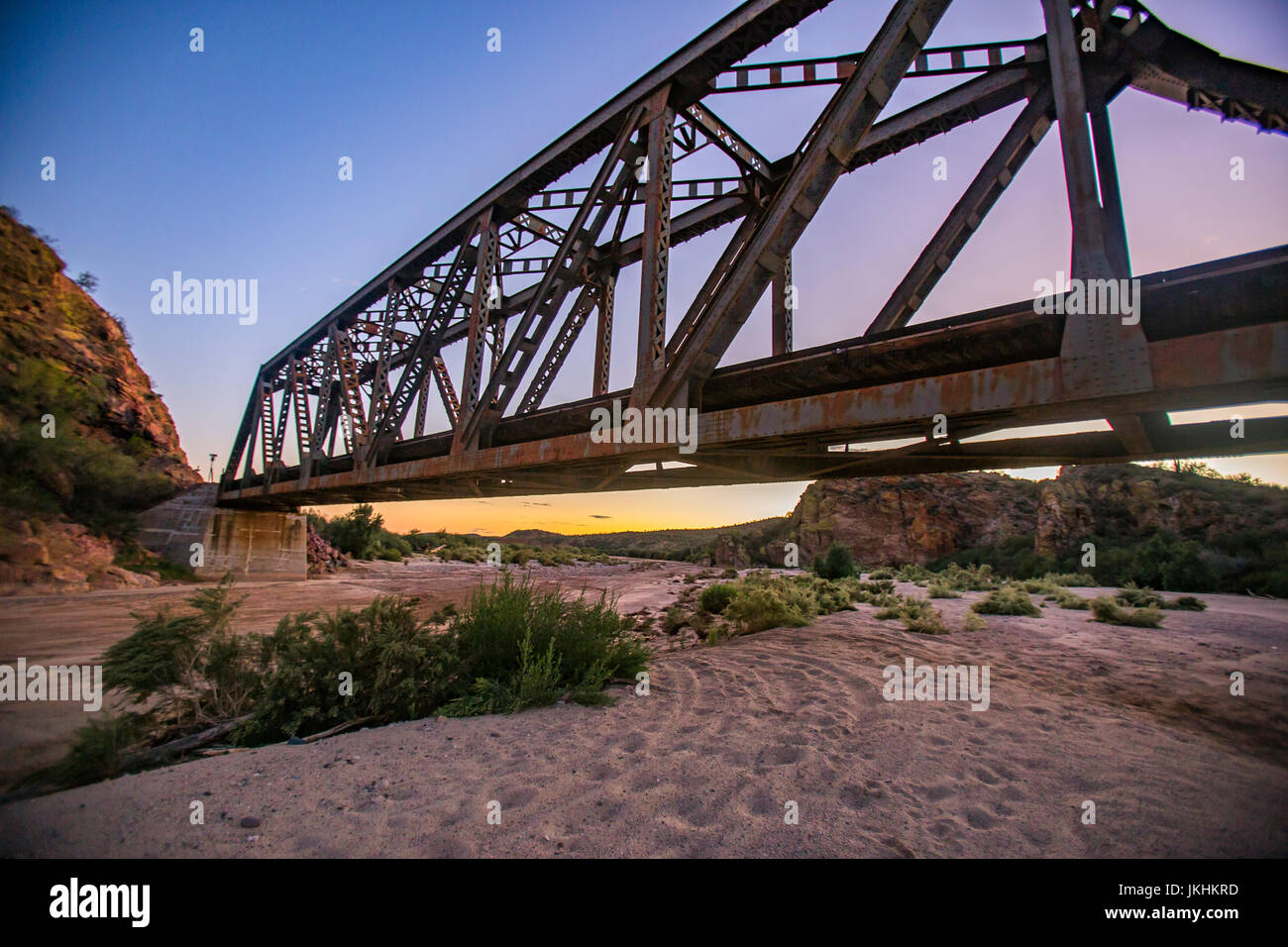 Sand and riverbeds in the Arizona sunset Stock Photo - Alamy