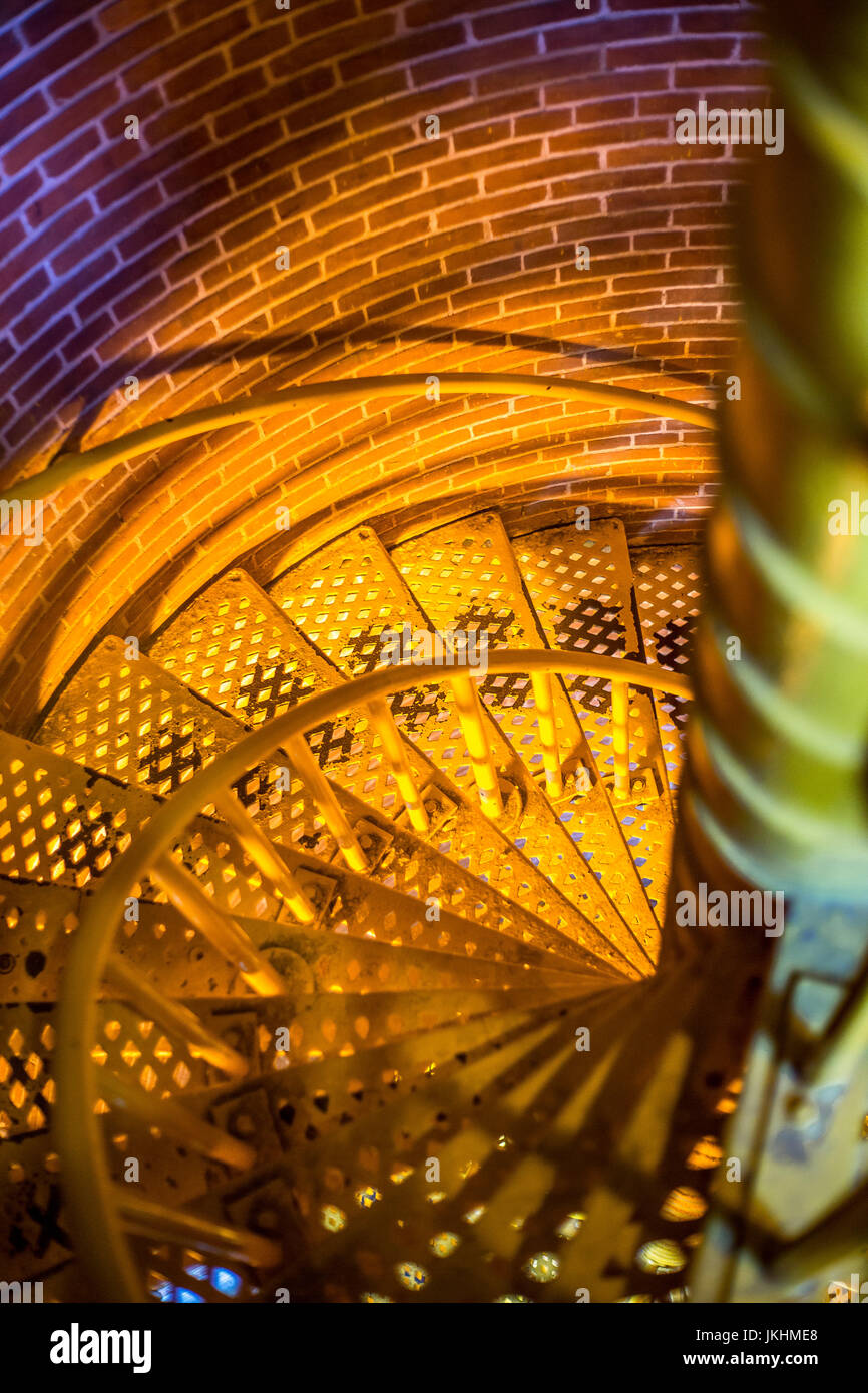 The staircase of the Barnegat Lighthouse interior Stock Photo - Alamy