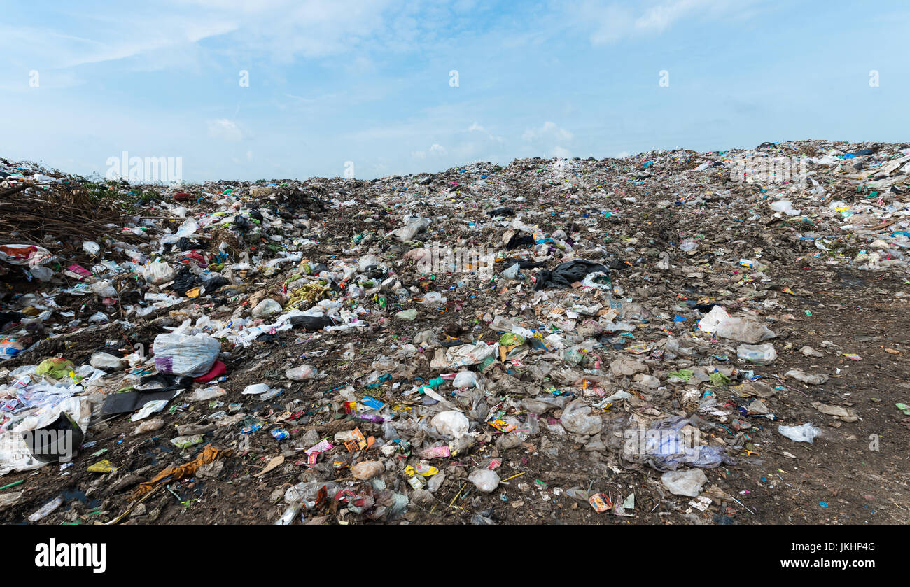 garbage in Sanitary Landfill, waste or polution problem, selective focus Stock Photo Alamy