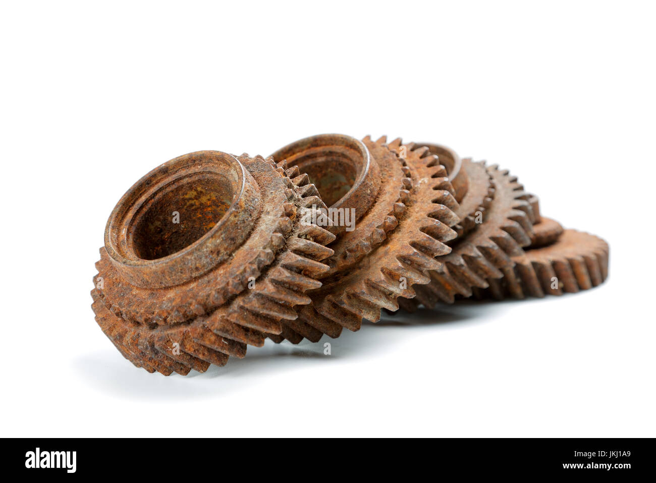 rusty gears isolated on white background Stock Photo
