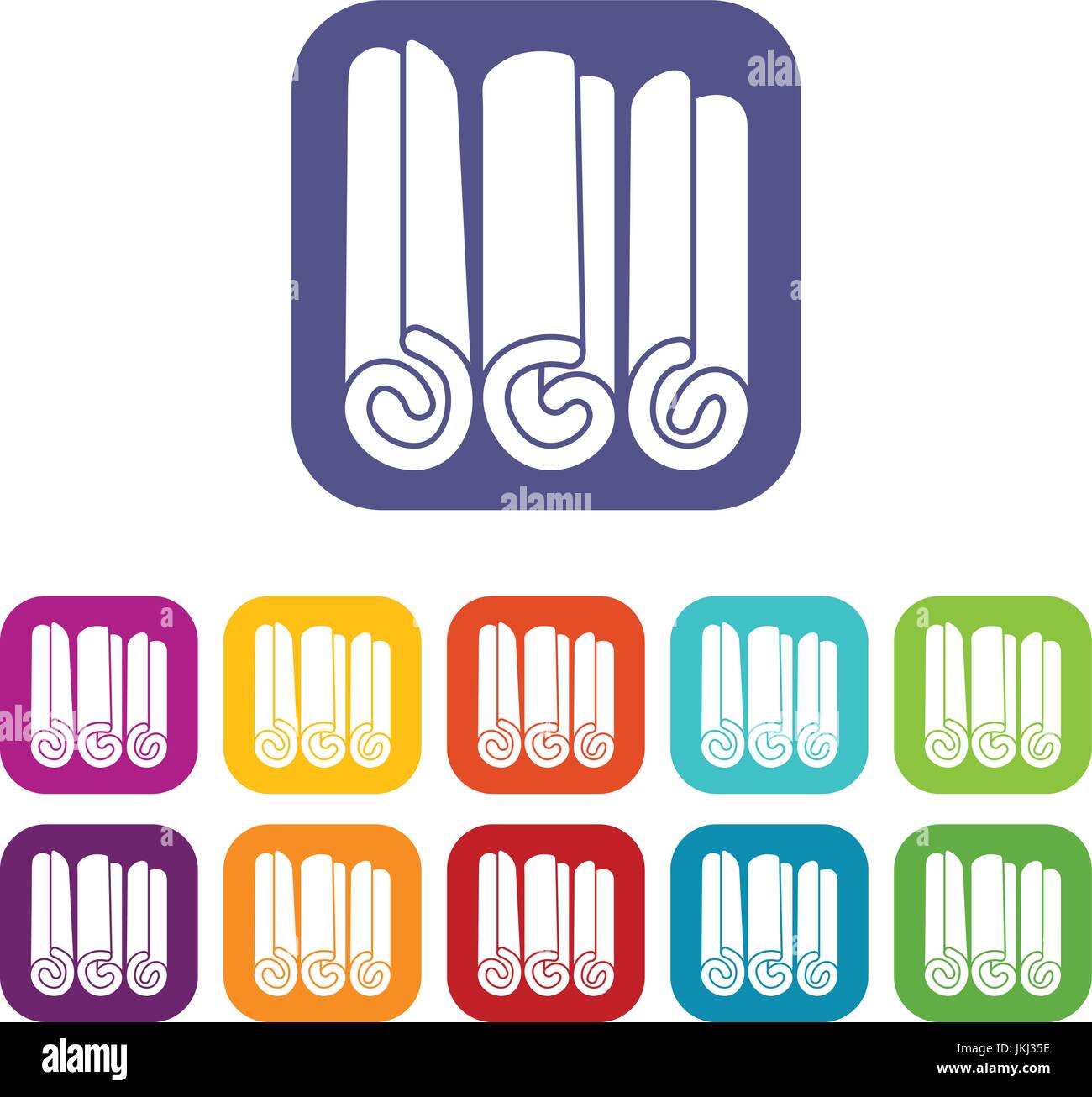 Cinnamon sticks icons set Stock Vector Image & Art Alamy