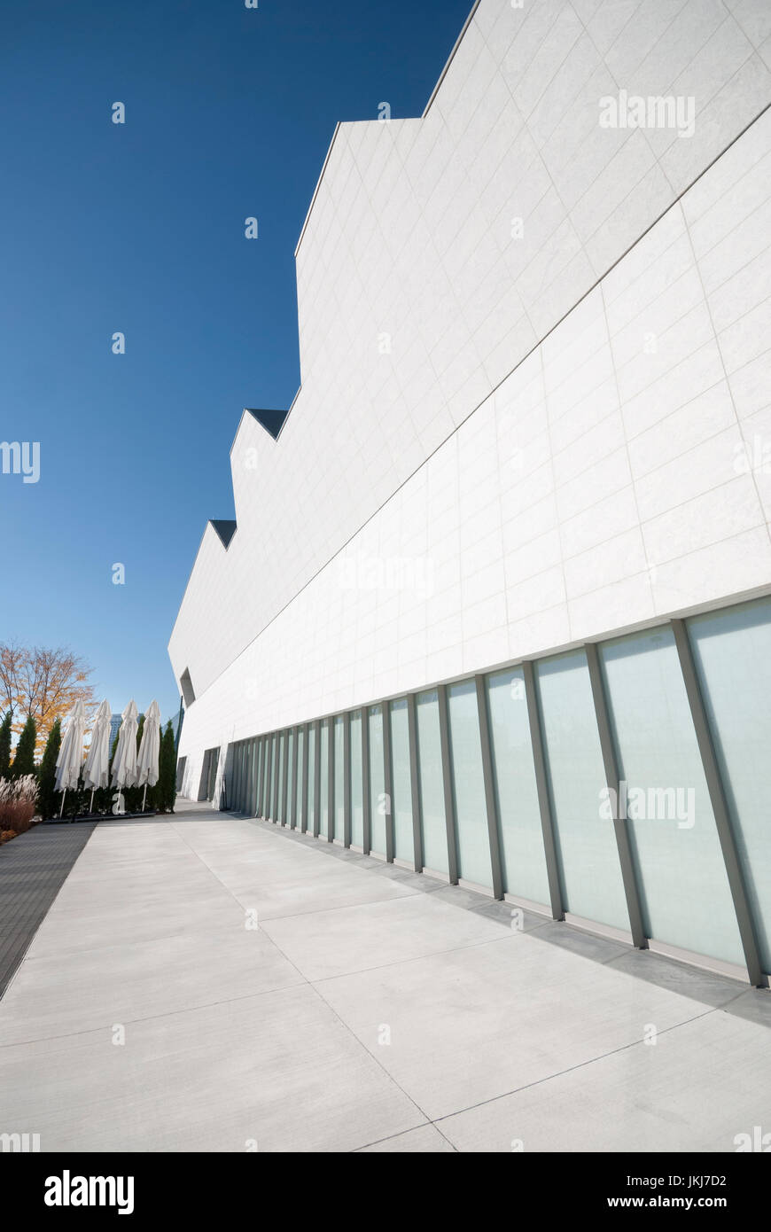 The side terrace of the Aga Khan Museum, a museum for the preservation of  Islamic art, Iranian art and Muslim culture in Toronto, Ontario Stock Photo