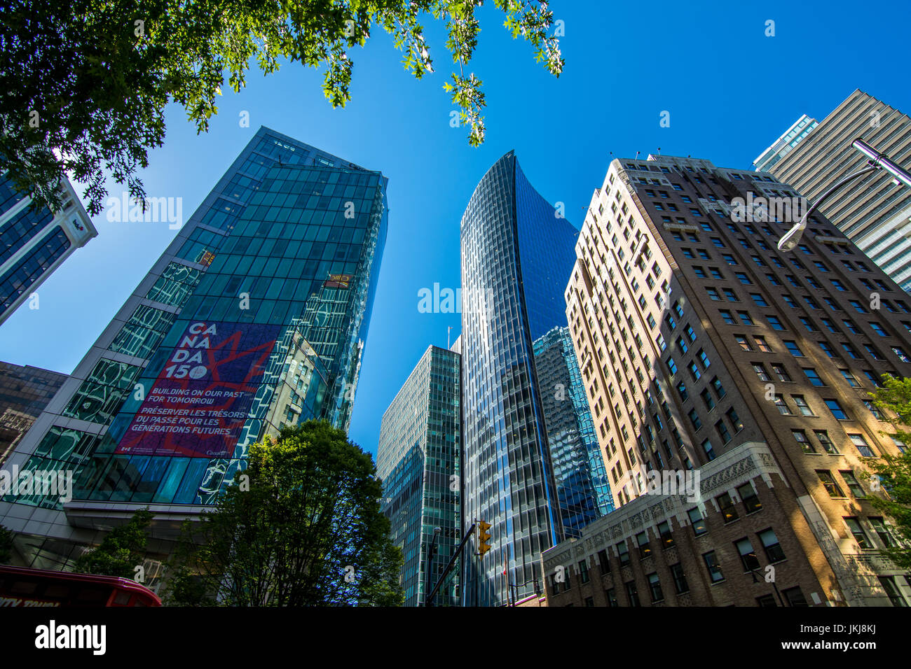 Vancouver, Canada - June 20, 2017: High rises in Vancouver's downtown on a sunny day Stock Photo