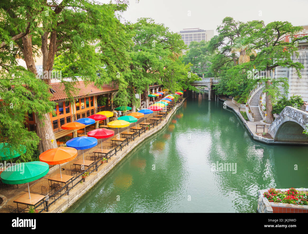River walk in San Antonio in the morning Stock Photo