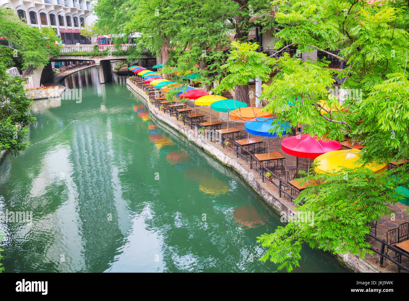 River walk in San Antonio in the morning Stock Photo
