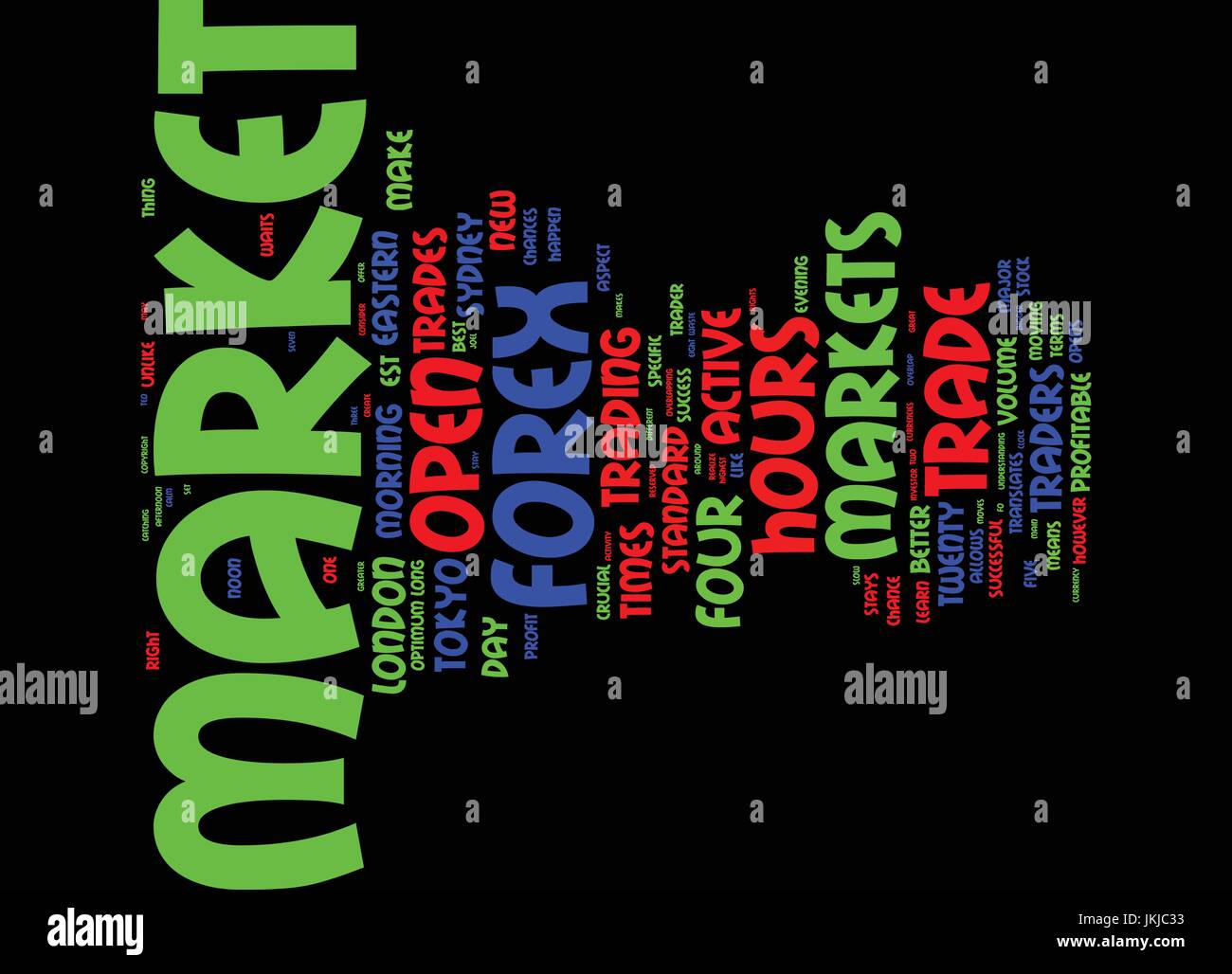 Forex Market Hours Text Background Word Cloud Concept Stock Vector - 