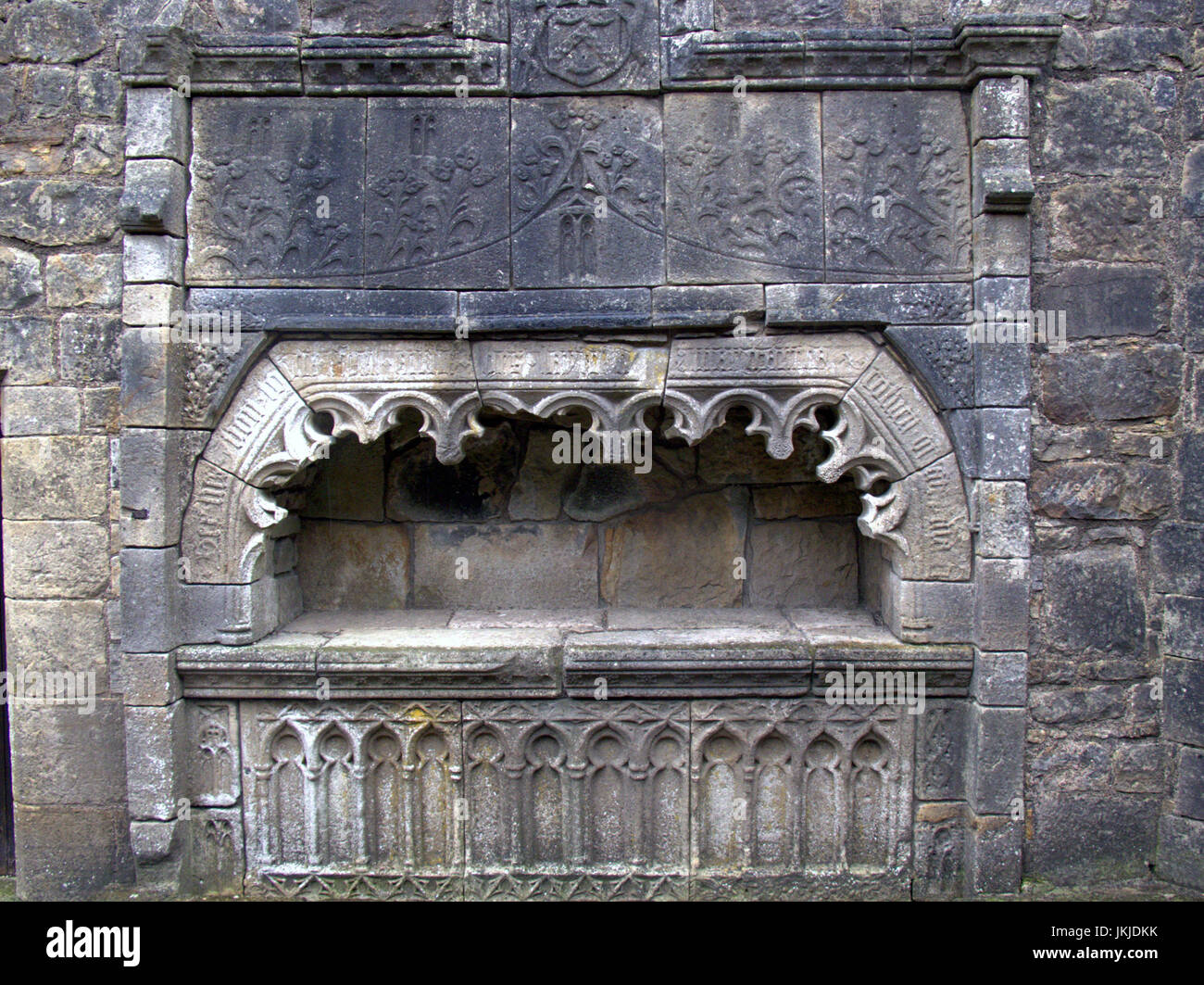 CASTLE SEMPLE COLLEGIATE CHURCH and  Lord Sempill's tomb, Lochwinnoch Stock Photo