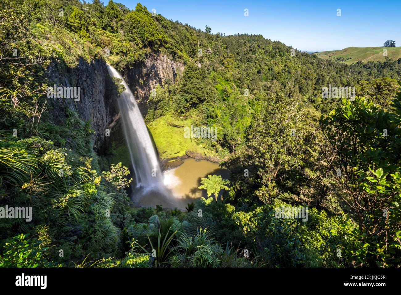 New Zealand, North Island, Raglan, Bridal Veil Falls Stock Photo Alamy