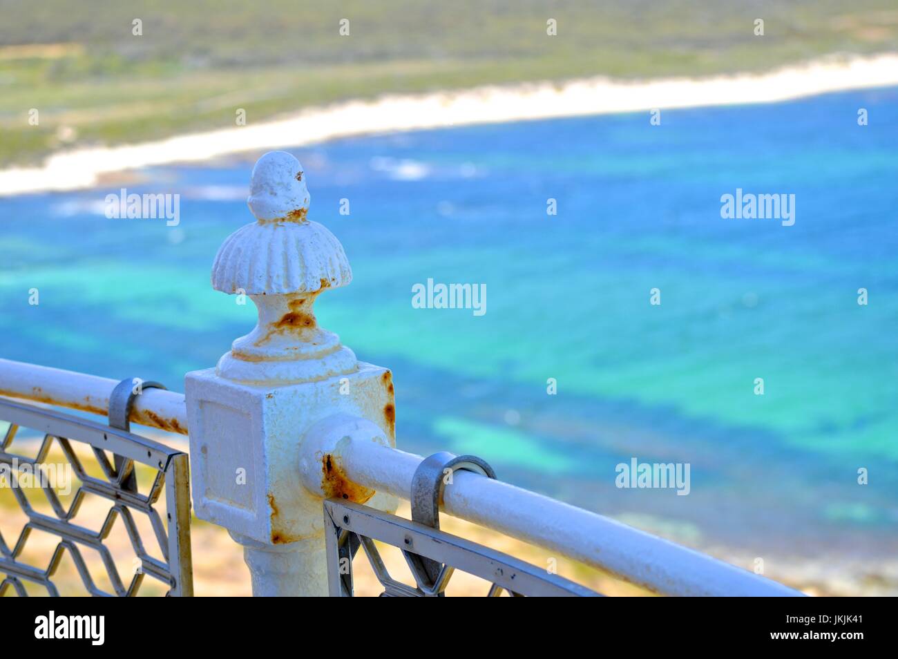 Rusty lighthouse rail Stock Photo - Alamy