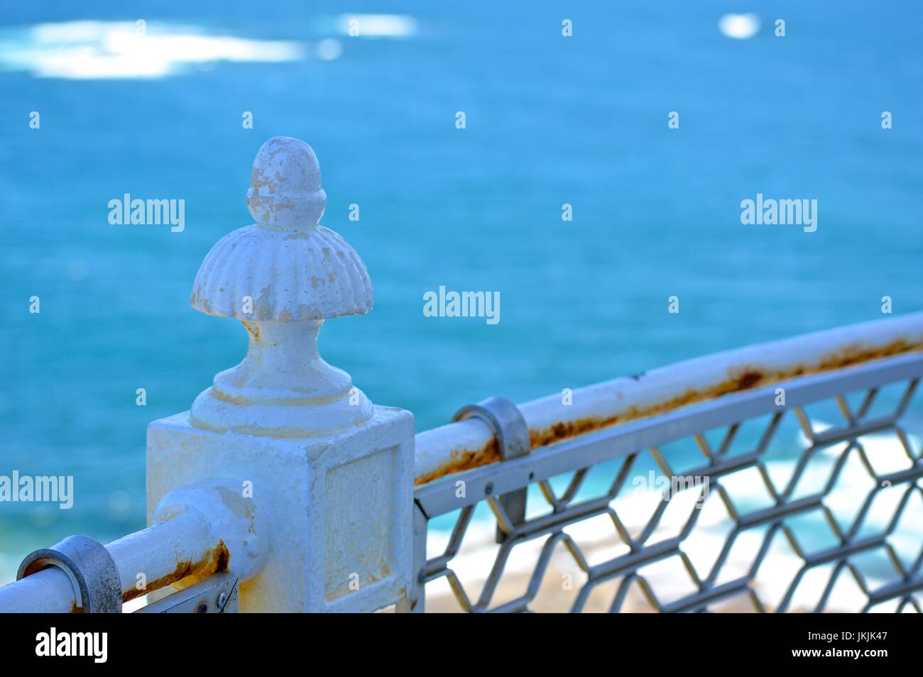 Rusty lighthouse rail Stock Photo - Alamy