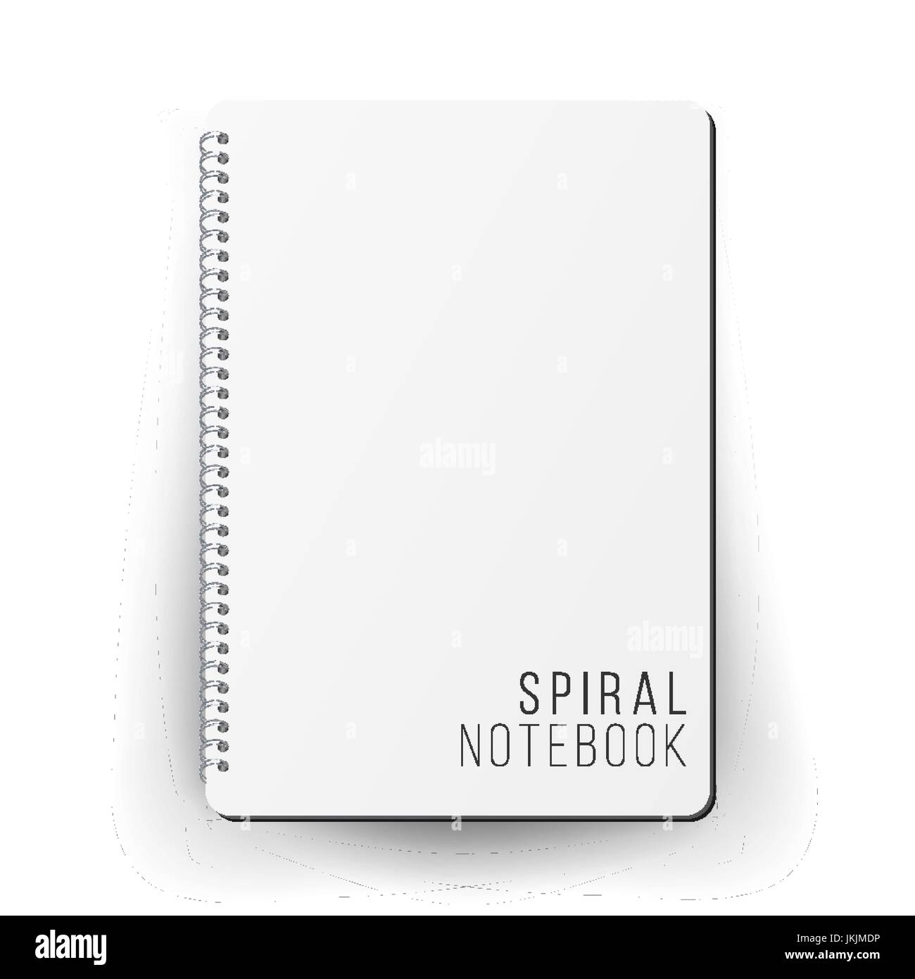 Realistic Note Template Blank. Spiral And Paper. Clean Mock Up For