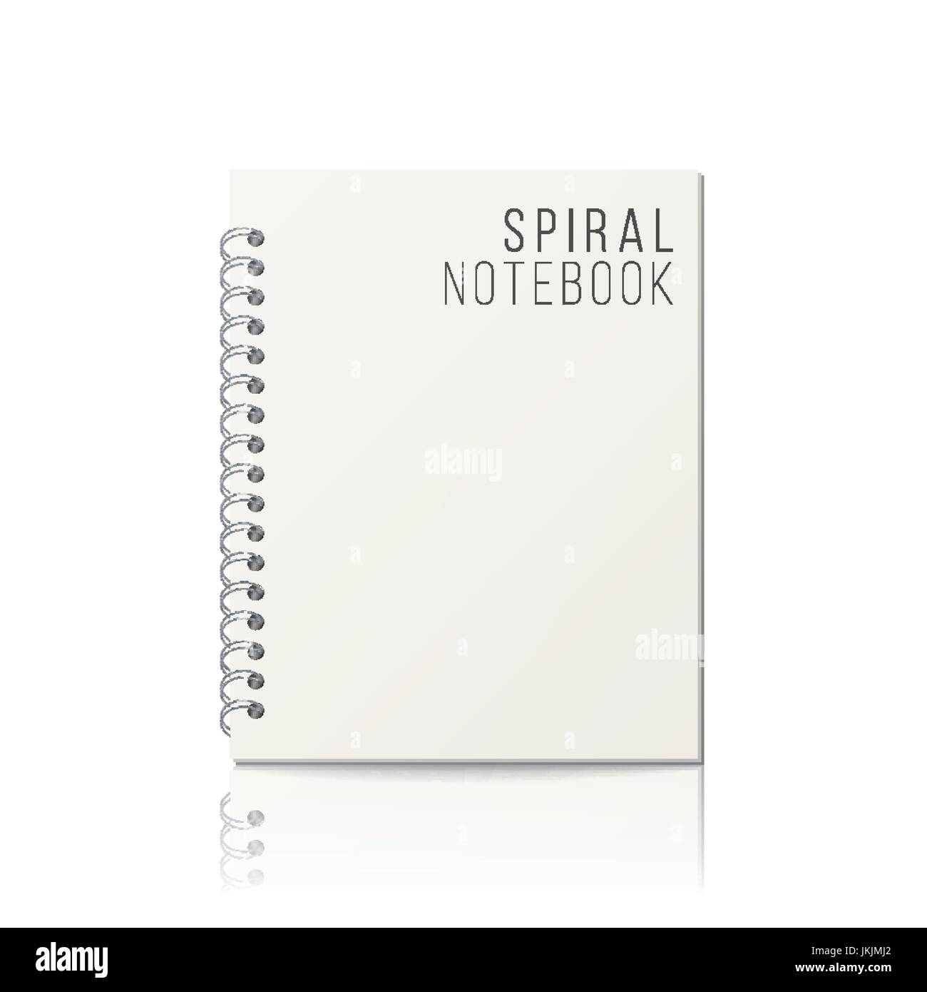 Notebook With Coil Spiral. Vector Spiral Notepad. Clean Mock Up For