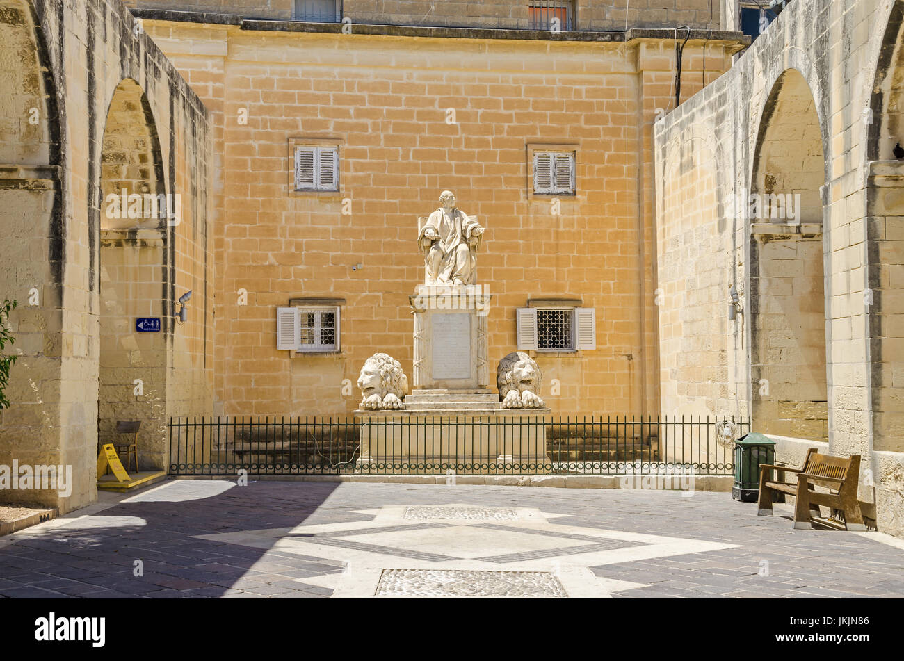 The memorial to Nicholas Zammit, a Maltese medical doctor, an architect