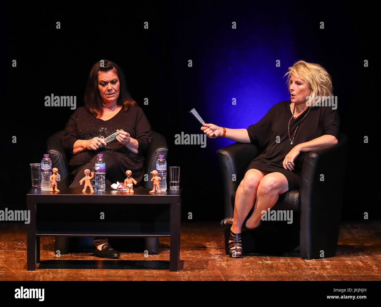 'French and Saunders in conversation with Mel Giedroyc' at the Colton Hall in Bristol - Dawn French and Jennifer Saunders are winners of the 2017 Aardman Comedy Legend Award  Featuring: Dawn French, Jennifer Saunders Where: Bristol, United Kingdom When: 22 Jun 2017 Credit: John Rainford/WENN.com Stock Photo