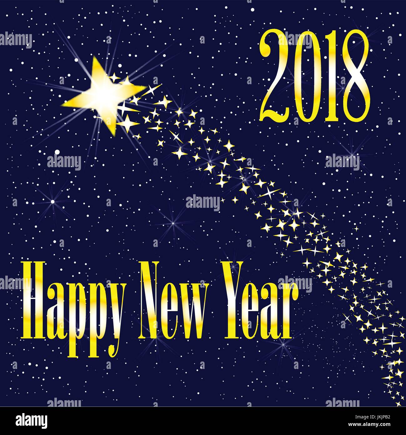 A rising star introducing a happy new year 2018 Stock Vector