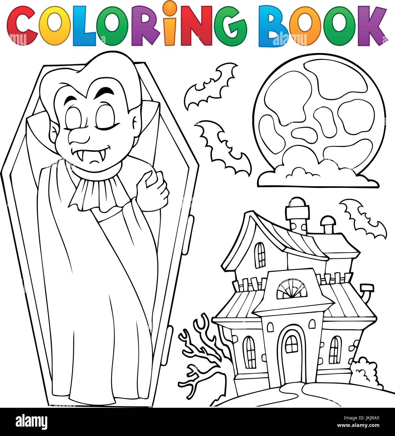 Coloring book vampire theme 3 - eps10 vector illustration Stock Vector ...