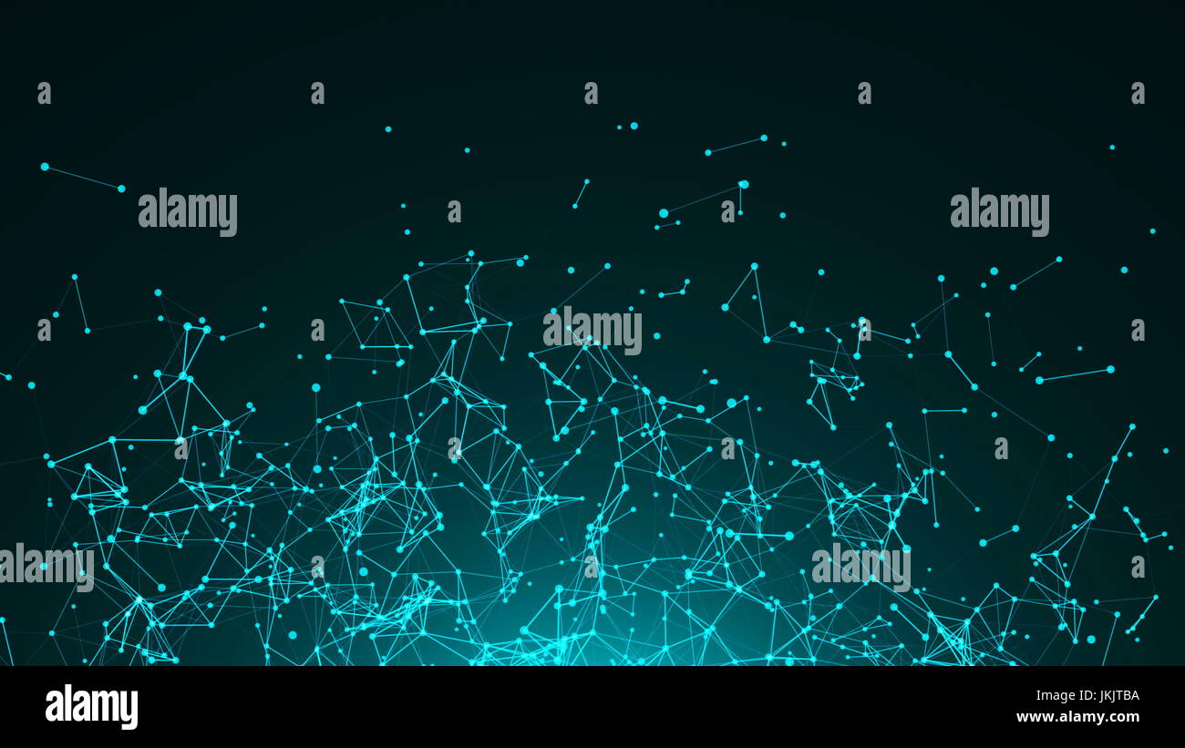 4K rendered computer generated abstract background. Dots and lines are ...