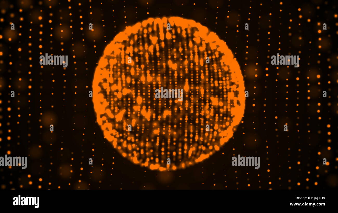 Colorful sphere in space with glowing particles. Abstract background ...