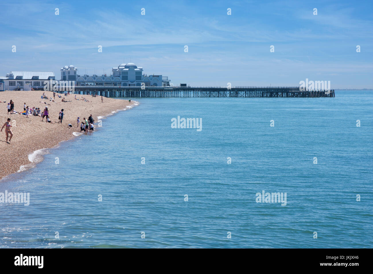 View of Southsea pier on sunny day Stock Photo