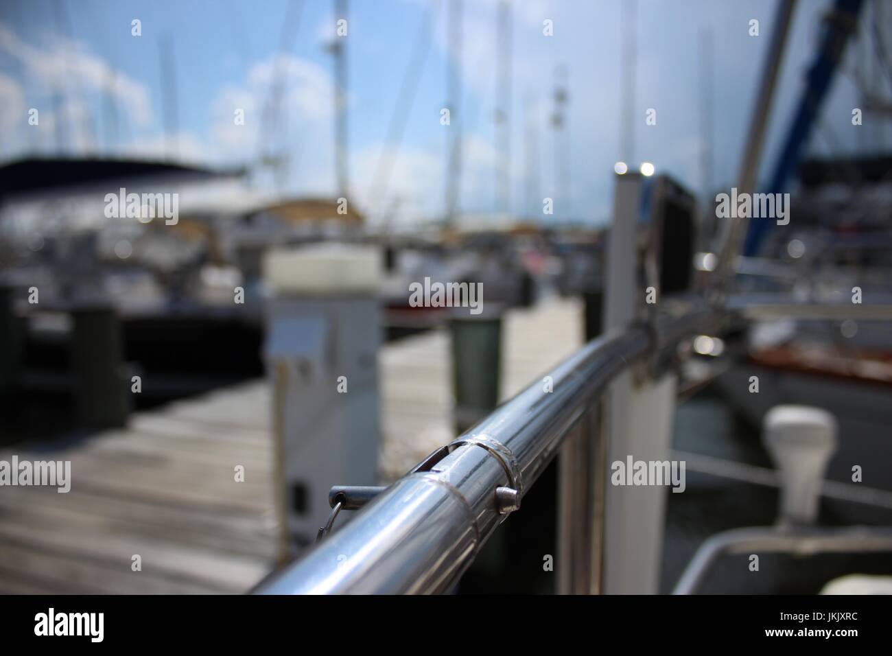 Railing at Marina Stock Photo - Alamy