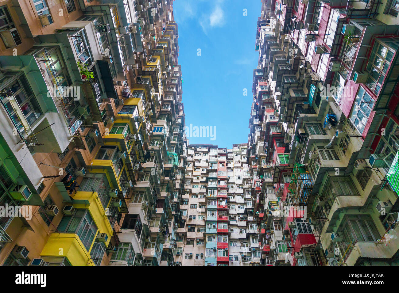 Colorful crowded apartment in quarry bay hong kong china Stock Photo