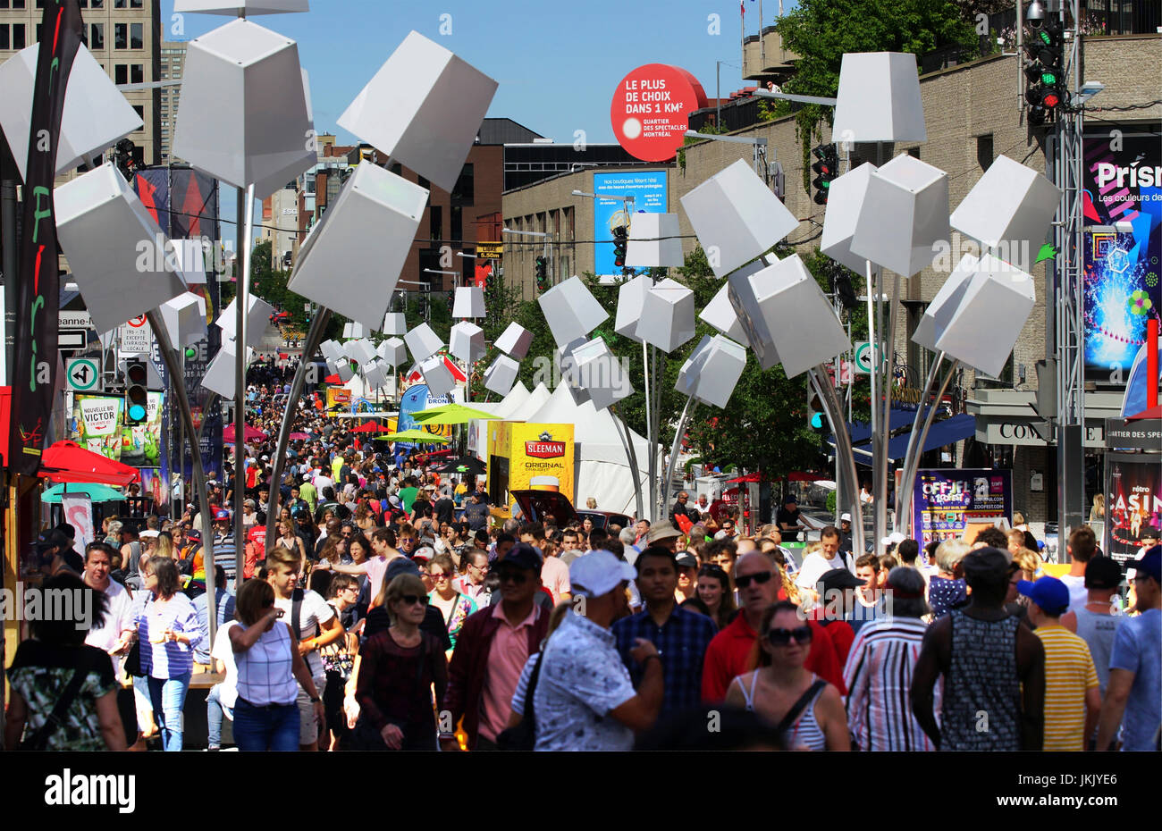 Montreal,Canada 23 July,2017.St-Catherine street full of people at the Just for Laughs festival.Credit:Mario Beauregard/Alamy Live News Stock Photo
