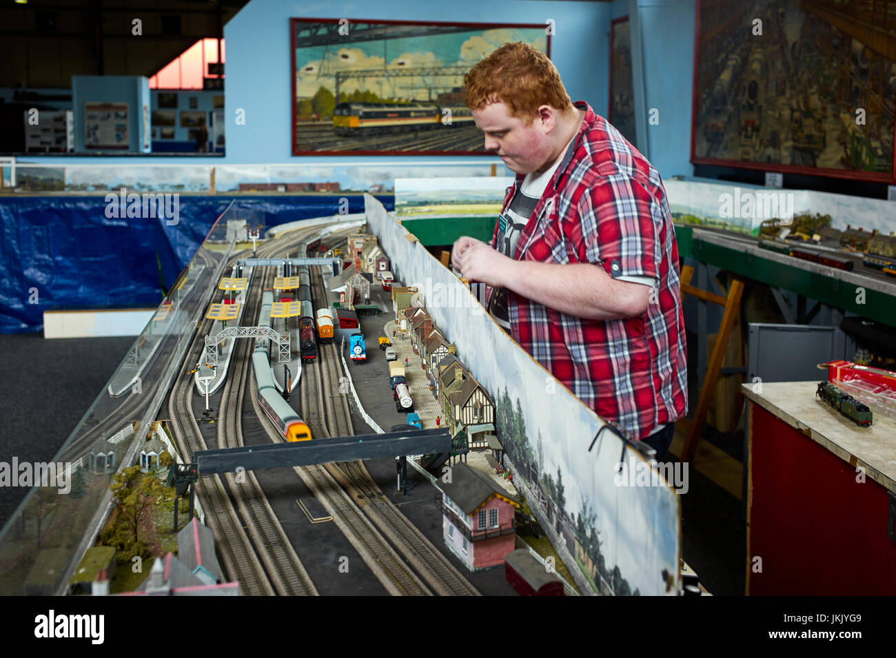Model railway layout at Crewe heritage centre Stock Photo Alamy