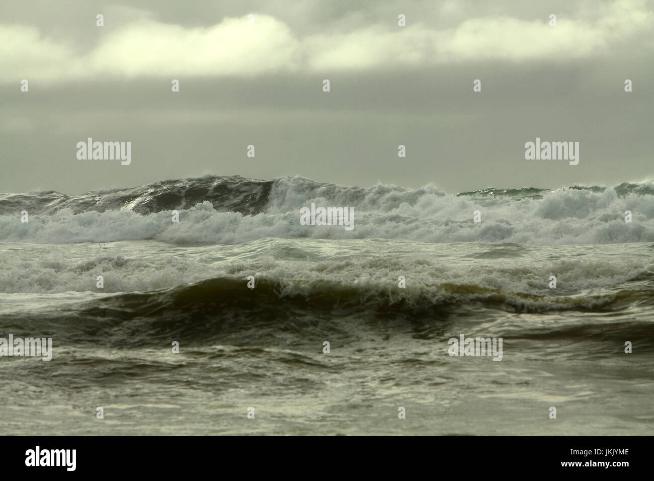 Breaking waves on a tempestuous afternoon Stock Photo